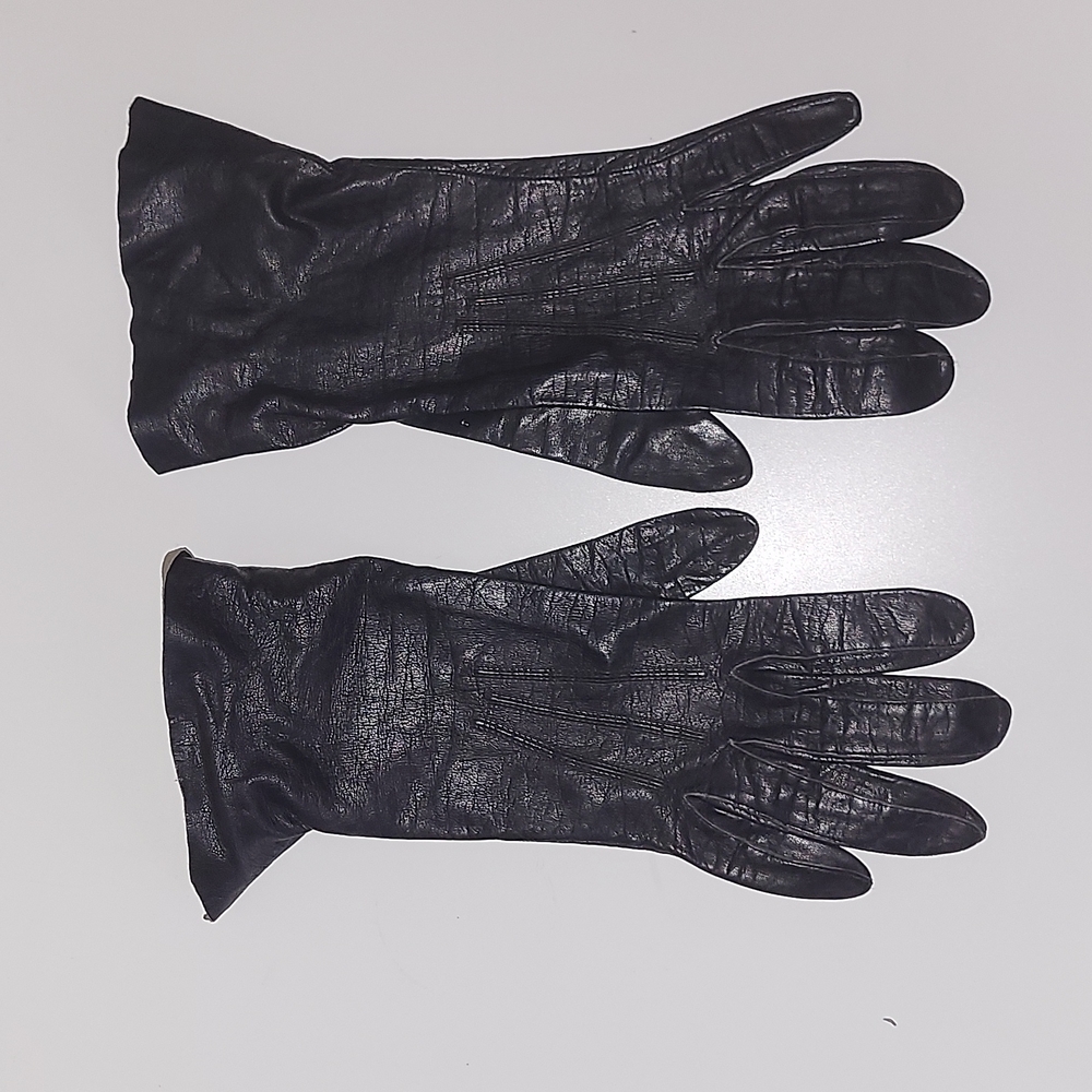 VTG genuine leather hand cut imported Glace gloves size 6 3/4